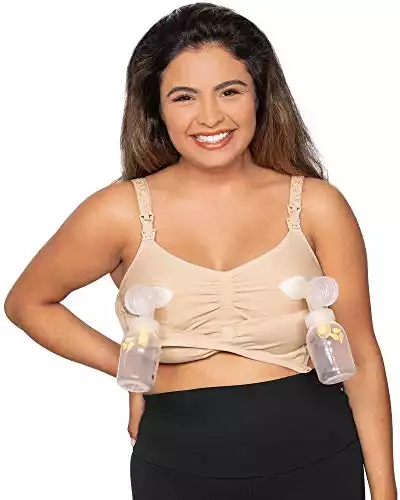 Kindred Sublime Busty Hands Free Pumping Bra | Patented All-in-One Pumping & Nursing Bra with EasyClip for F, G, H, I Cup