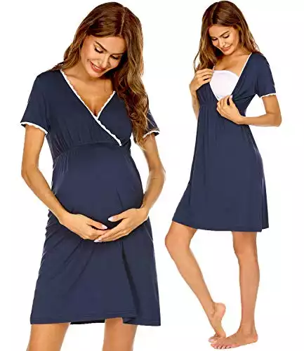 Ekouaer Women's Delivery/Labor/Maternity/Nursing Nightgown