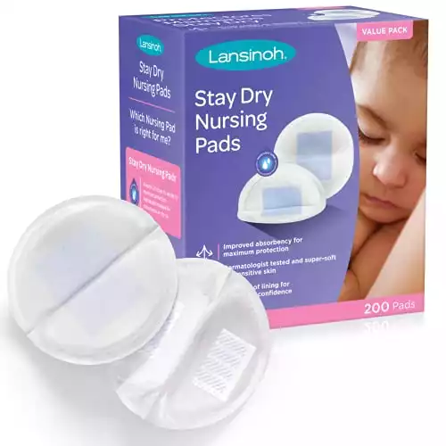 Lansinoh Stay Dry Disposable Nursing Pads for Breastfeeding