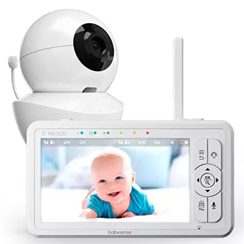 5" HD Baby Monitor, Babysense Video Baby Monitor with Camera and Audio