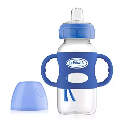Dr. Brown's Milestones Wide-Neck Transition Sippy Bottle with Silicone Handles