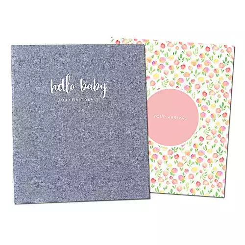 Peachly Minimalist Baby Memory Book for Girls