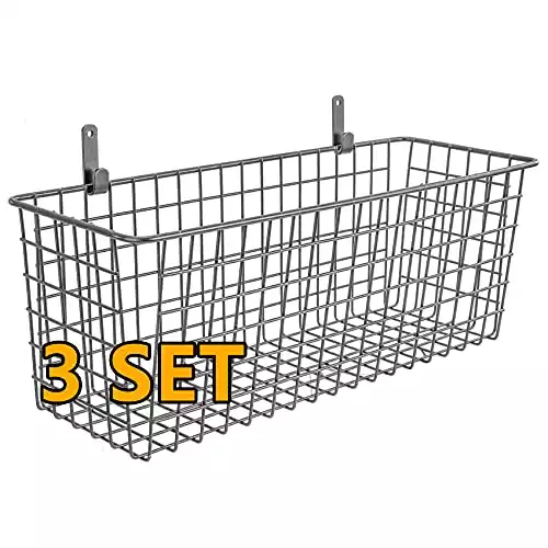3 Set [Extra Large] Hanging Wall Basket for Storage