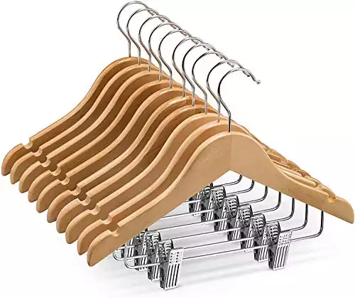High-Grade Wooden Childrens/Kids Hangers With Clips