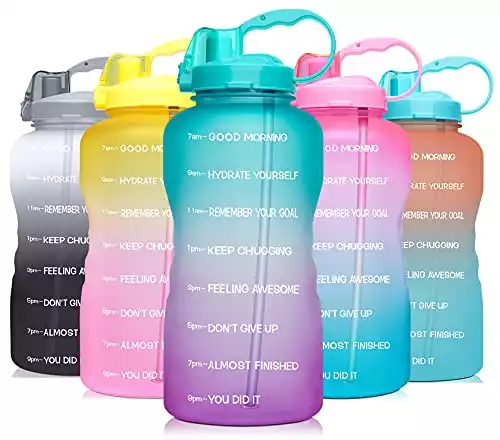 Venture Pal Large 1 Gallon Leakproof Water Bottle with Straw