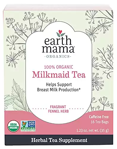 Earth Mama Organic Milkmaid Tea Supports Healthy Breastmilk Production and Lactation