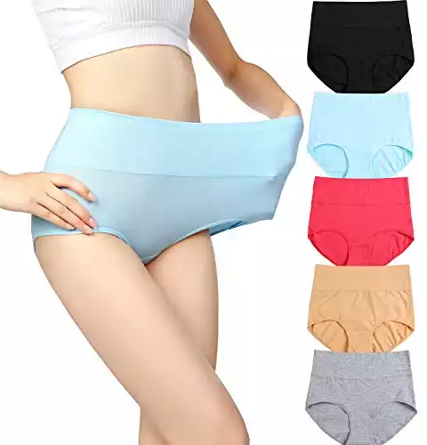 Cauniss Womens High Waist Cotton Panties C-Section Recovery Postpartum Soft Stretchy Full Coverage Underwear