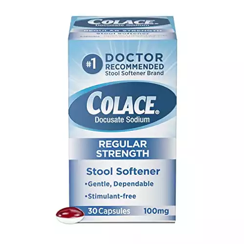 Colace Regular Strength Stool Softener 100mg 30 Ct
