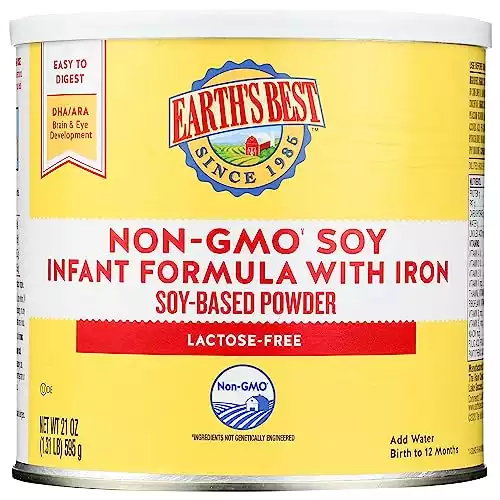Earth's Best Non-GMO Soy Plant Based Infant Formula