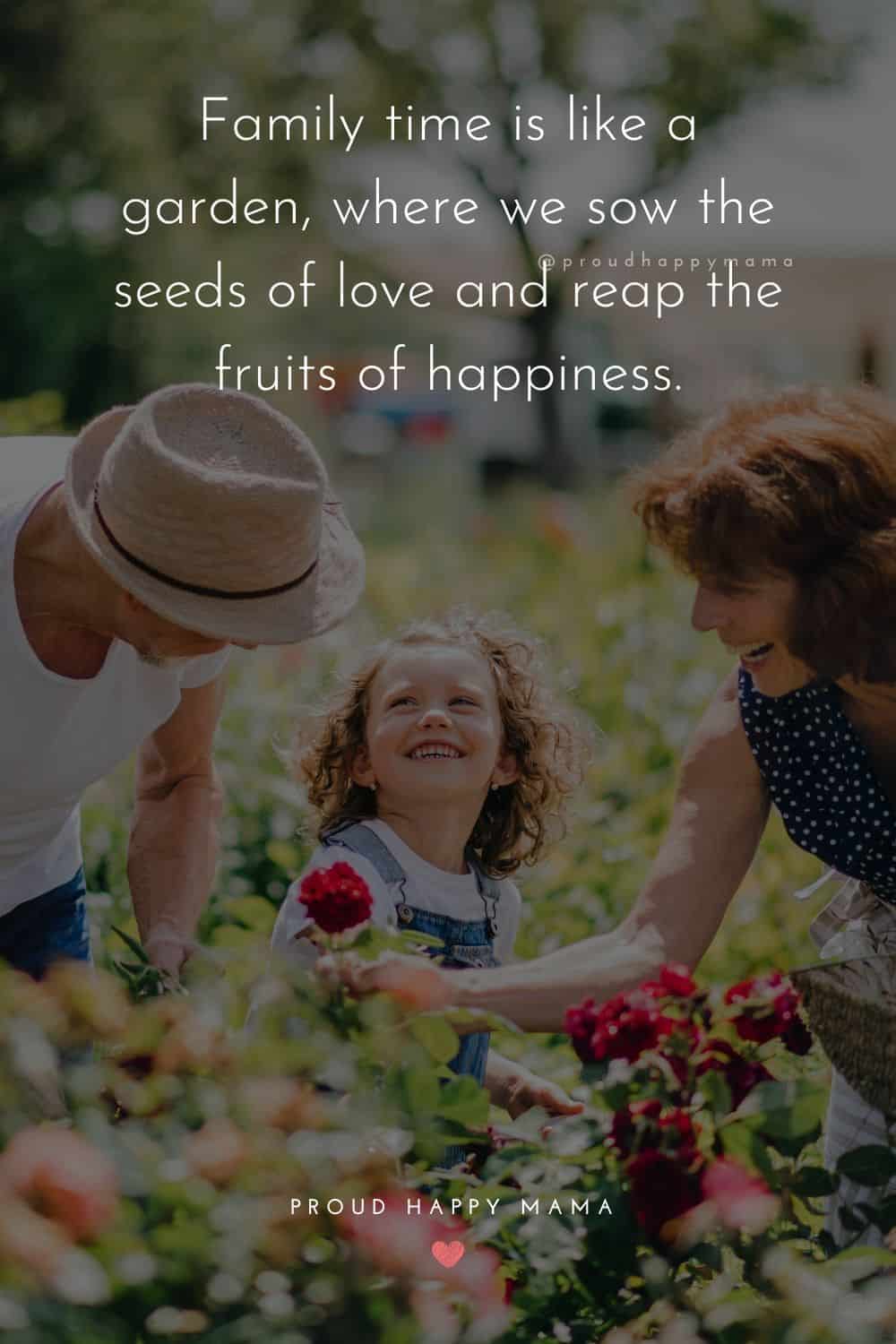 time with family quotes - Family time is like a garden, where we sow the seeds of love and reap the fruits of happiness.