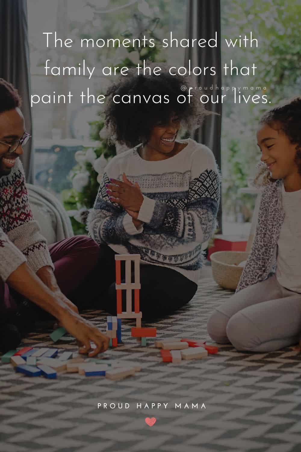 time with family quotes - The moments shared with family are the colors that paint the canvas of our lives.