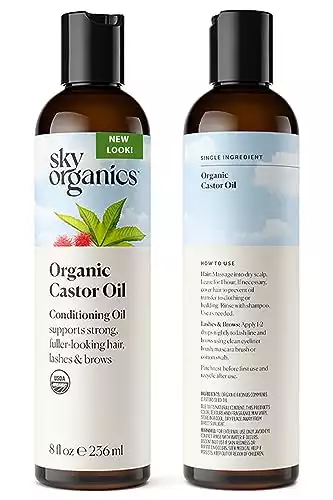 Sky Organics Organic Castor Oil for Hair, Lashes & Brows