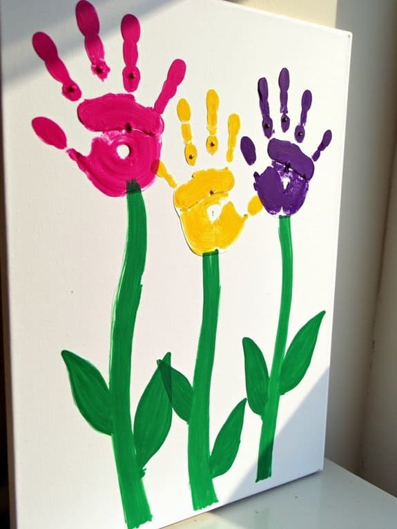 handprint flower canvas gift